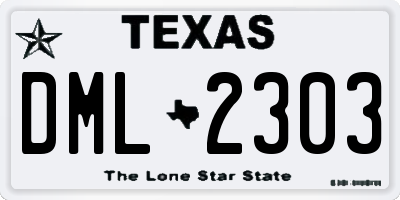 TX license plate DML2303