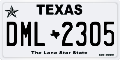 TX license plate DML2305