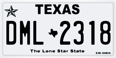 TX license plate DML2318