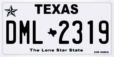 TX license plate DML2319