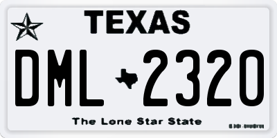 TX license plate DML2320
