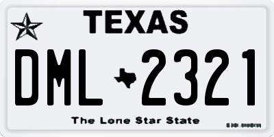 TX license plate DML2321