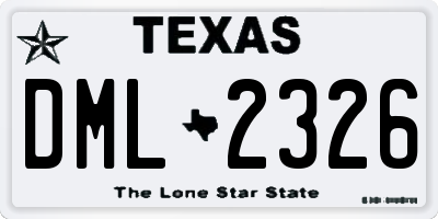 TX license plate DML2326