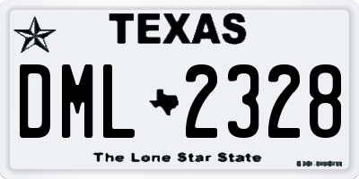 TX license plate DML2328