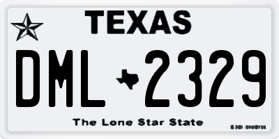 TX license plate DML2329