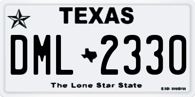 TX license plate DML2330