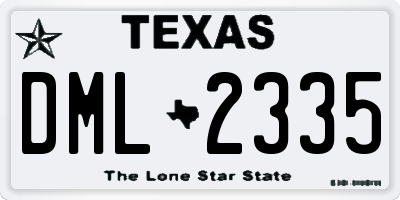 TX license plate DML2335