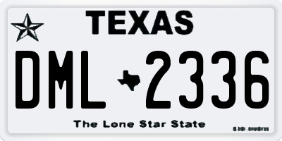 TX license plate DML2336