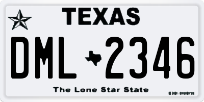 TX license plate DML2346