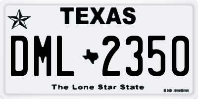 TX license plate DML2350