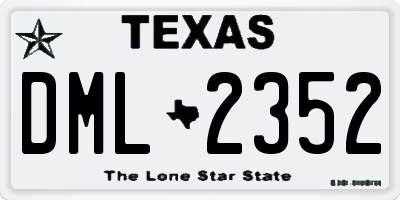 TX license plate DML2352
