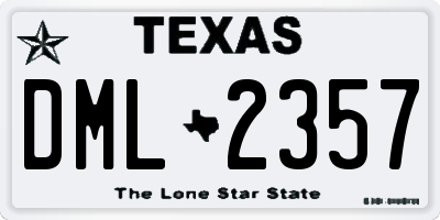 TX license plate DML2357