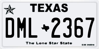 TX license plate DML2367