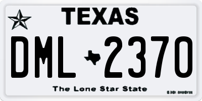 TX license plate DML2370