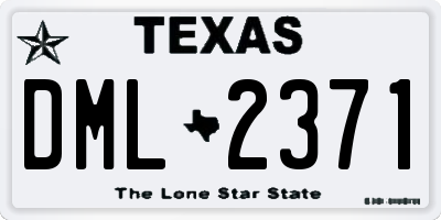 TX license plate DML2371