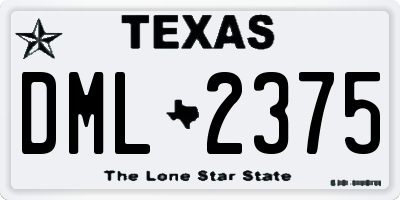 TX license plate DML2375