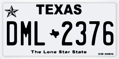 TX license plate DML2376