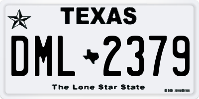 TX license plate DML2379