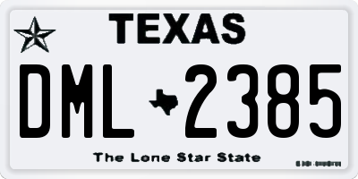 TX license plate DML2385