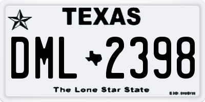 TX license plate DML2398
