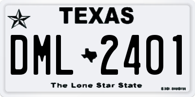 TX license plate DML2401