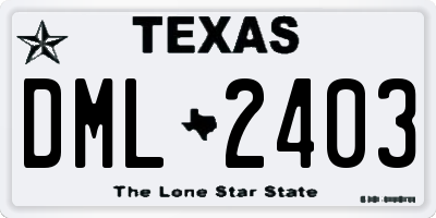 TX license plate DML2403