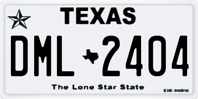 TX license plate DML2404