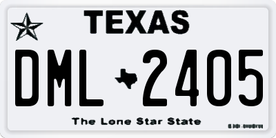 TX license plate DML2405