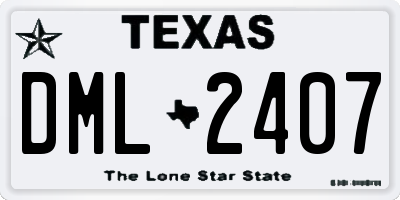 TX license plate DML2407