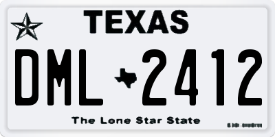 TX license plate DML2412
