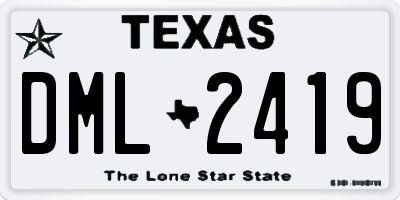TX license plate DML2419
