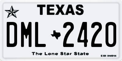 TX license plate DML2420