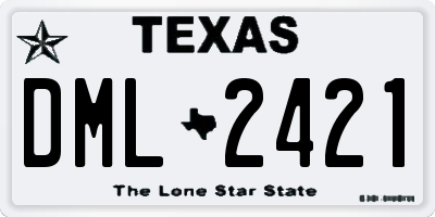 TX license plate DML2421