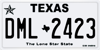 TX license plate DML2423