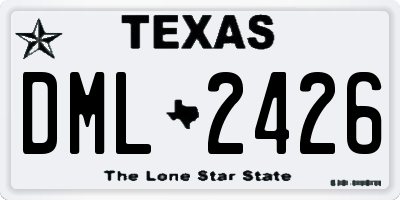 TX license plate DML2426