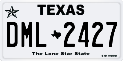 TX license plate DML2427