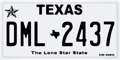 TX license plate DML2437