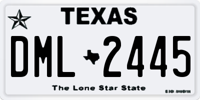 TX license plate DML2445