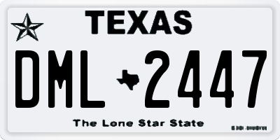 TX license plate DML2447