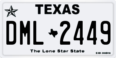 TX license plate DML2449