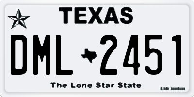 TX license plate DML2451