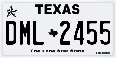 TX license plate DML2455