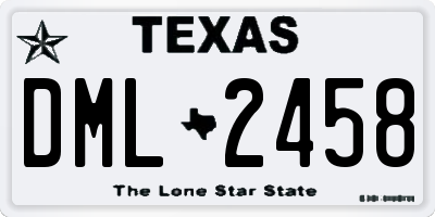 TX license plate DML2458