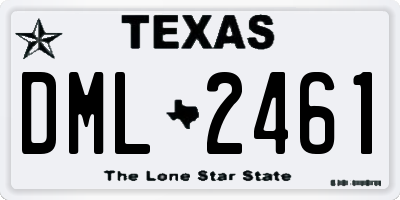 TX license plate DML2461