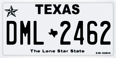 TX license plate DML2462