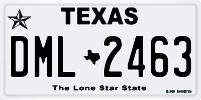 TX license plate DML2463