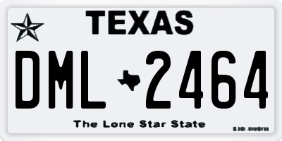 TX license plate DML2464