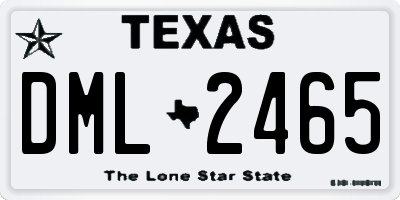 TX license plate DML2465