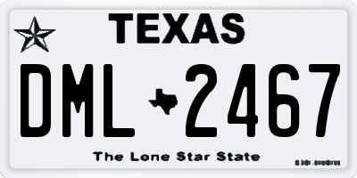 TX license plate DML2467