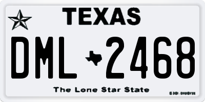 TX license plate DML2468
